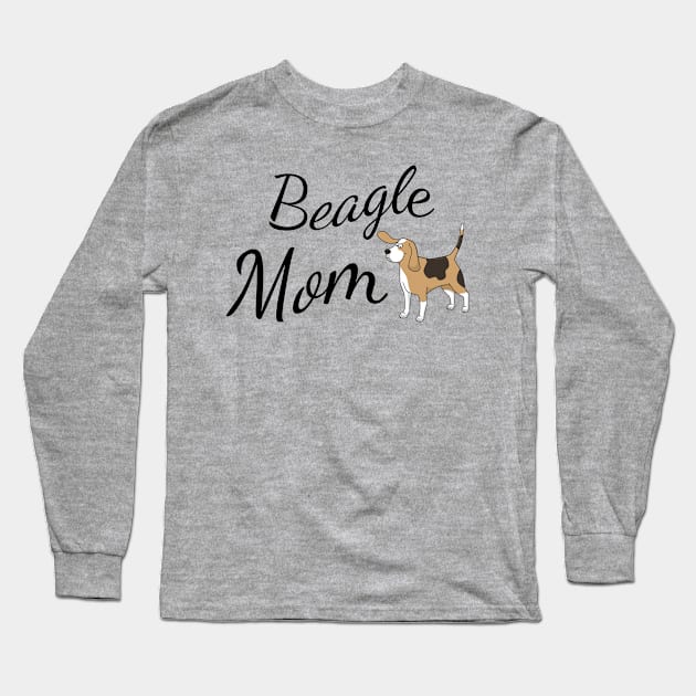 Beagle Dog Mom Long Sleeve T-Shirt by tribbledesign